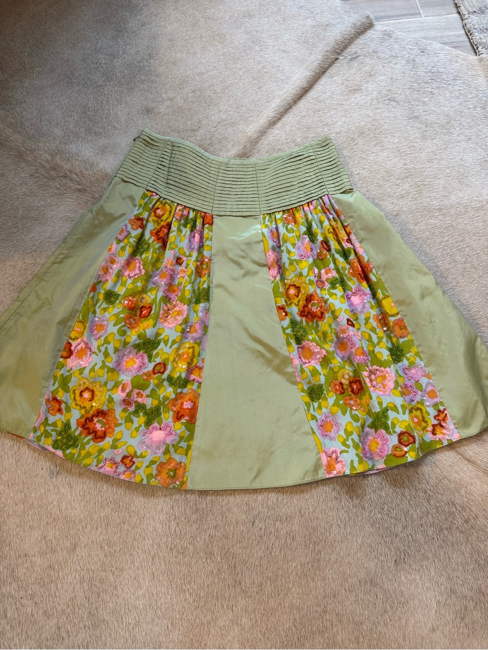 Anthropology Floral Panel Skirt